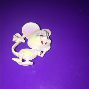 Vintage iridescent metal mouse pin brooch jewelry